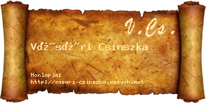 Vásári Csinszka névjegykártya